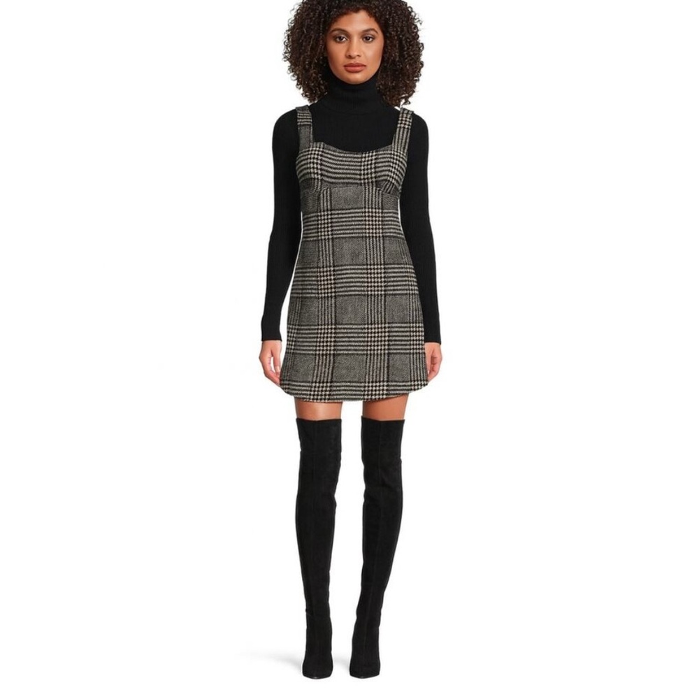 Le’ AL.X Wool Blend Plaid Mini Dress Preppy Hilary Banks Fresh Prince Small NWT